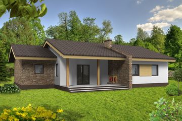  Projekt domu Mateusz z garażem 1-st. [A] (WRF1178) - projekt domu parterowego - Zdjęcie 2