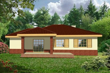  Projekt domu Kalina z garażem 1-st. [A] (WRF1248) - projekt domu parterowego - Zdjęcie 2