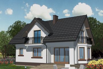  Projekt domu APS 128 (LUA1198) - projekt domu parterowego z poddaszem - Zdjęcie 2