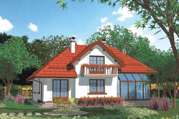 Projekt domu APS 129 - parterowy z poddaszem dom o powierzchni 124,10 m², dach dwuspadowy - ujęcie 2