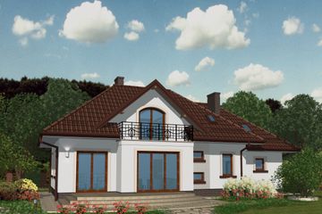  Projekt domu APS 156 (LUA1205) - projekt domu parterowego z poddaszem - Zdjęcie 2