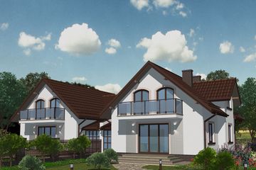 Projekt domu APS 167 (LUA1208) - projekt domu parterowego z poddaszem - Zdjęcie 2