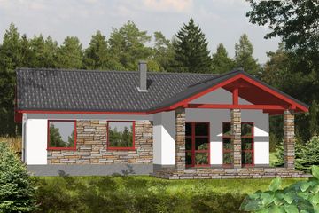  Projekt domu Aleks II z garażem 1-st. [A] (WRF1199) - projekt domu parterowego - Zdjęcie 2