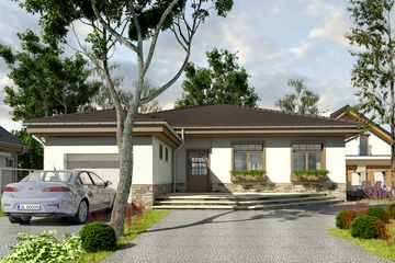  Projekt domu Eryk z garażem 1-st. [A] (WRF1018) - projekt domu parterowego - Zdjęcie 2