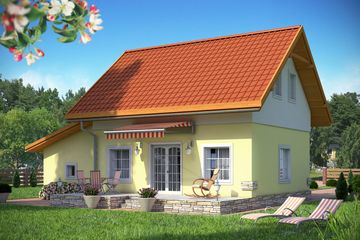  Projekt domu Florek z garażem 1-st. [A] (WRF1020) - projekt domu parterowego z poddaszem - Zdjęcie 2