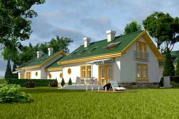  Projekt domu Drozd II z garażem 1-st. bliźniak [A-BL] (WRF1255) - projekt domu parterowego z poddaszem - Zdjęcie 2