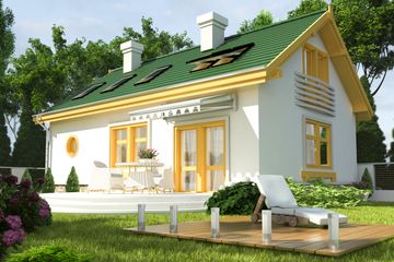  Projekt domu Drozd II bez garażu [B] (WRF1258) - projekt domu parterowego z poddaszem - Zdjęcie 2