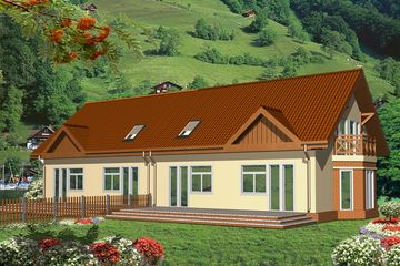  Projekt domu Czapla bez wiaty bliźniak [B-BL] (WRF1260) - projekt domu parterowego z poddaszem - Zdjęcie 2