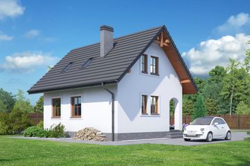  Projekt domu Grabie małe (KRP1144) - projekt domu parterowego z poddaszem - Zdjęcie 2