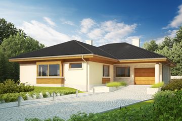 Projekt domu Alan III G1 - parterowy dom o powierzchni 137,07 m², dach kopertowy - ujęcie 2