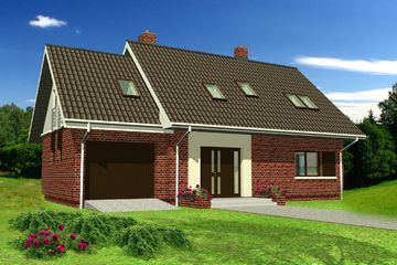  Projekt domu TK10GL1 (WAK1006) - projekt domu parterowego z poddaszem - Zdjęcie 1