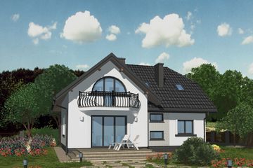 Projekt domu APS 127 - parterowy z poddaszem dom o powierzchni 125,10 m², dach wielospadowy - ujęcie 2