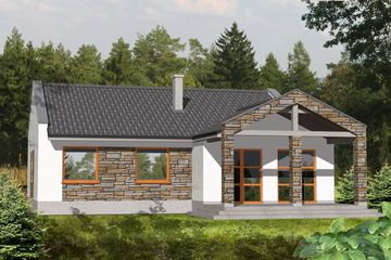  Projekt domu Aleks z garażem 1-st. [A] (WRF1185) - projekt domu parterowego - Zdjęcie 2