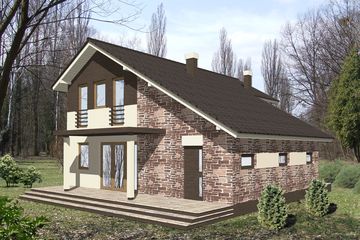  Projekt domu Jaś II z garażem 1-st. [A] (WRF1186) - projekt domu parterowego z poddaszem - Zdjęcie 2