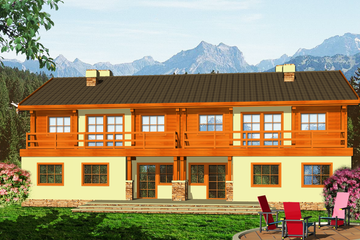 Projekt domu Eliza z garażem 1-st. bliźniak [A-BL2] - z pełnym piętrem dom o powierzchni 277,80 m², dach dwuspadowy - ujęcie 2