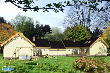  Projekt domu Hania z garażem 1-st. bliźniak [A-BL] (WRF1192) - projekt domu parterowego - Zdjęcie 2