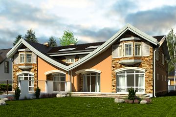  Projekt domu Cezar z garażem 1-st. bliźniak [A-BL2] (WRF1193) - projekt domu parterowego z poddaszem - Zdjęcie 2