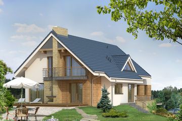  Projekt domu Amber 3 (BSA1489) - projekt domu parterowego z poddaszem - Zdjęcie 2