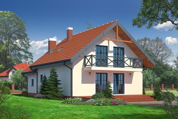  Projekt domu Osiek nowy plus (KRP1007) - projekt domu parterowego z poddaszem - Zdjęcie 2