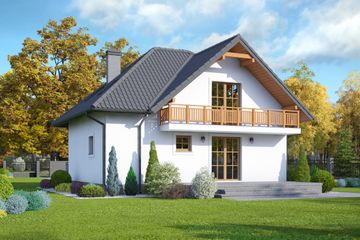  Projekt domu Grabczyn (KRP1008) - projekt domu parterowego z poddaszem - Zdjęcie 2