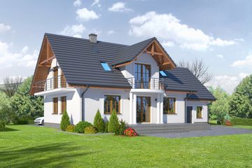  Projekt domu Jaworowo (KRP1011) - projekt domu parterowego z poddaszem - Zdjęcie 2