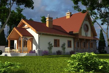  Projekt domu Abigail II z garażem 1-st. [A] (WRF1352) - projekt domu parterowego z poddaszem - Zdjęcie 2