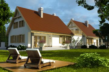  Projekt domu Bażant z garażem 1-st. bliźniak [A-BL] (WRF1222) - projekt domu parterowego z poddaszem - Zdjęcie 2