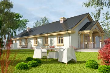  Projekt domu Czajka bez garażu bliźniak [B-BL] (WRF1224) - projekt domu parterowego - Zdjęcie 2