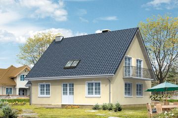 Projekt domu Hiacynt 2 - parterowy z poddaszem dom o powierzchni 167,60 m², dach dwuspadowy - ujęcie 2
