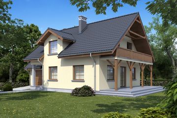  Projekt domu Nicosia (KRH1091) - projekt domu parterowego z poddaszem - Zdjęcie 2