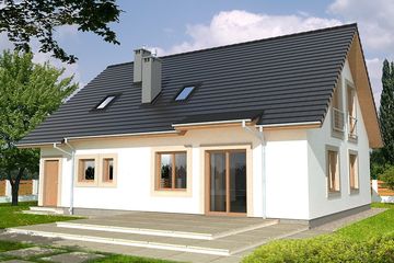  Projekt domu Werbena paliwo stałe wersja A z pojedynczym garażem (WRD1892) - projekt domu parterowego z poddaszem - Zdjęcie 2