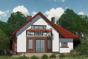 Projekt domu APS 172 - parterowy z poddaszem dom o powierzchni 140,10 m², dach dwuspadowy - ujęcie 2