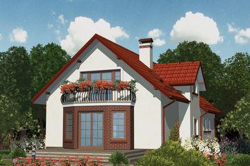  Projekt domu APS 175 (LUA1216) - projekt domu parterowego z poddaszem - Zdjęcie 2