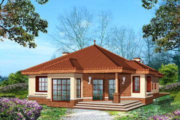  Projekt domu Kruk z garażem 1-st. [A] (WRF1205) - projekt domu parterowego - Zdjęcie 2