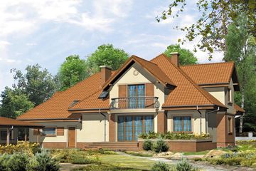  Projekt domu Bachus 5 (BSA1480) - projekt domu parterowego z poddaszem - Zdjęcie 2