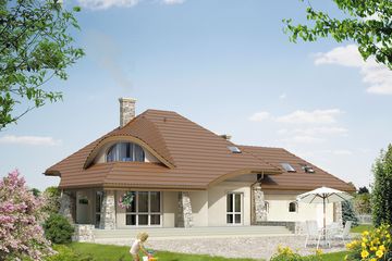  Projekt domu Alfa 2 (BSA1484) - projekt domu parterowego z poddaszem - Zdjęcie 2