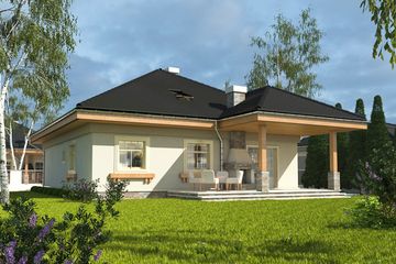  Projekt domu Dorotka II bez garażu [B] (WRF1263) - projekt domu parterowego - Zdjęcie 2