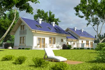  Projekt domu Drozd z garażem 1-st. bliźniak [A-BL] (WRF1267) - projekt domu parterowego z poddaszem - Zdjęcie 2