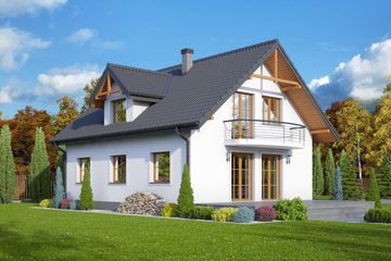  Projekt domu Bukowo (KRP1175) - projekt domu parterowego z poddaszem - Zdjęcie 2