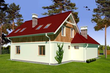  Projekt domu JM 124 (WAO1033) - projekt domu parterowego z poddaszem - Zdjęcie 2