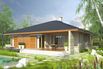 Projekt domu Flori II G1 - parterowy dom o powierzchni 115,45 m², dach kopertowy - ujęcie 2