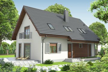  Projekt domu Raul (dwulokalowy) (WRC1950) - projekt domu parterowego z poddaszem - Zdjęcie 1