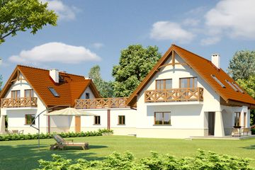  Projekt domu Karolinka G2 (bliźniak) (WRC1955) - projekt domu parterowego z poddaszem - Zdjęcie 2