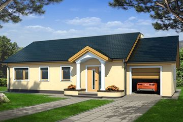  Projekt domu Emma 2 paliwo stałe wersja A pojedynczy garaż (WRD1896) - projekt domu parterowego - Zdjęcie 2