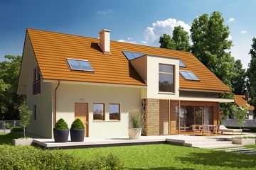  Projekt domu E6 G1 (wersja B) economic (WRC2117) - projekt domu parterowego z poddaszem - Zdjęcie 2