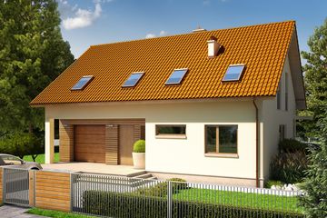  Projekt domu E4 G1 (wersja B) economic (WRC2119) - projekt domu parterowego z poddaszem - Zdjęcie 2