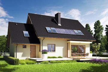  Projekt domu E5 G1 economic (wersja A) (WRC2120) - projekt domu parterowego z poddaszem - Zdjęcie 2