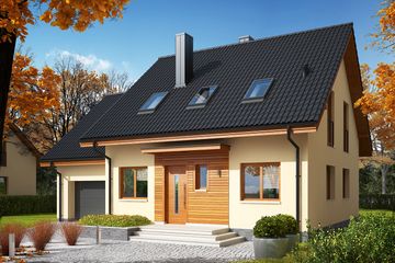  Projekt domu E3 G1 economic (wersja A) (WRC2121) - projekt domu parterowego z poddaszem - Zdjęcie 1