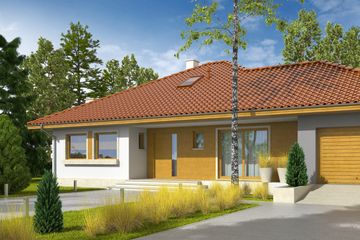 Projekt domu Flori III G1 - parterowy dom o powierzchni 115,46 m², dach kopertowy - ujęcie 2