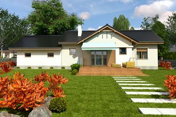  Projekt domu Polluks z garażem 2-st. [A1] (WRF1432) - projekt domu parterowego - Zdjęcie 2